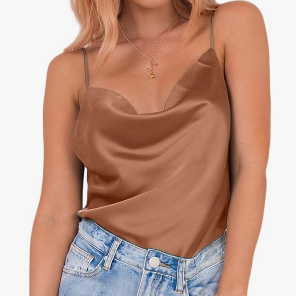 Coke neck silk tank